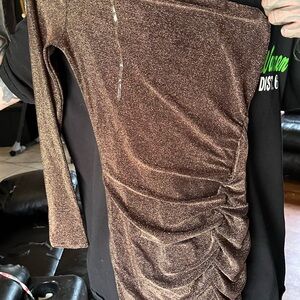 Glamour Glittery Sparkled One Shoulder Dress / Hoco Ruched